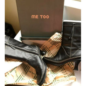 Black Boots Women’s Size 6 Leather Great Condition Side Zip Tassels, Me Too